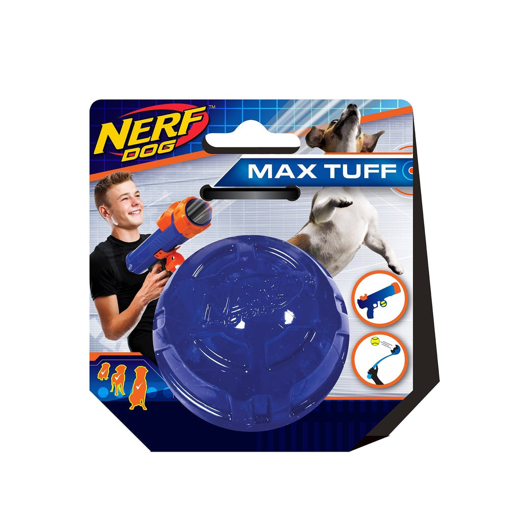 [Australia] - Nerf Dog Ultra Tough Rubber Ball Dog Toy, Lightweight, Durable and Water Resistant, 2.5 Inches, For Small/Medium/Large Breeds, Single Unit, Blue 