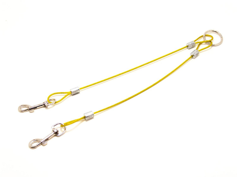 [Australia] - Yiknal Cable Extension 2 Dog | Heavy Duty Tie-Out Chain Cable| Chew Resistant Stainless Steel Cable | for Small, Medium & Large Dog Puppy Yellow 