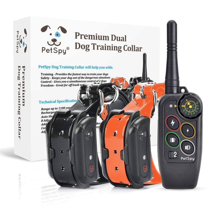 [Australia] - PetSpy M686B Dog Trainer Shock Collar for 2 Dogs with Vibra and Beep, Fully Waterproof Remote Training E-Collars 1 item 