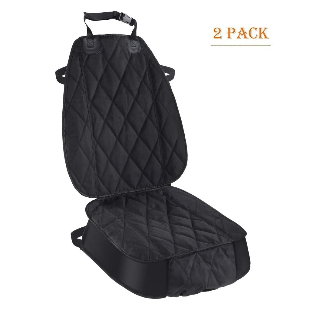 [Australia] - Pet Deluxe Thick Front Car Seat Cover for Car and SUV Waterproof Nonslip Seat Covers for Pet Dogs and Cats Black 2-Pack 