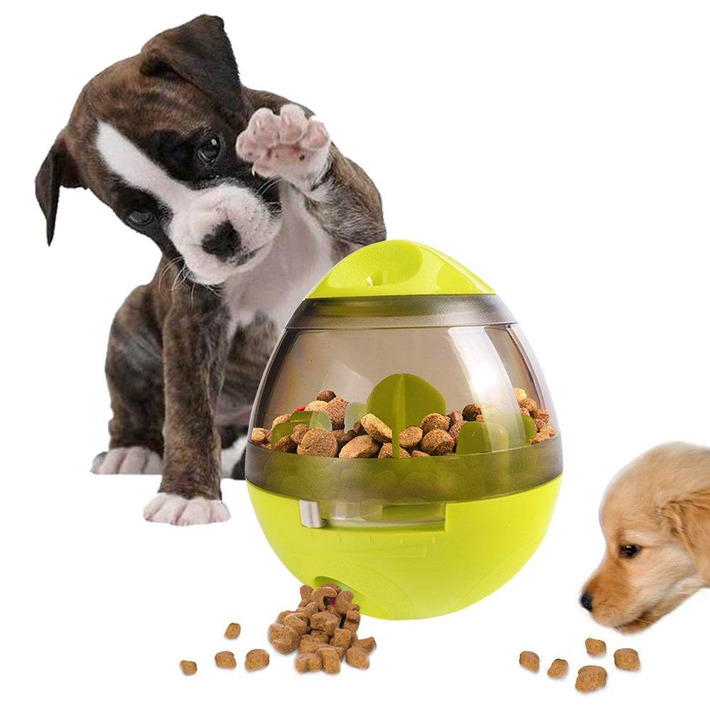 [Australia] - AIBOONDEE Tumbler Automatic Pet Slow Feeder Treat Ball Dog Toy for Pet Increases IQ Interactive,Food Dispensing Ball Dog/Cat Slow Feed Bowl Green 