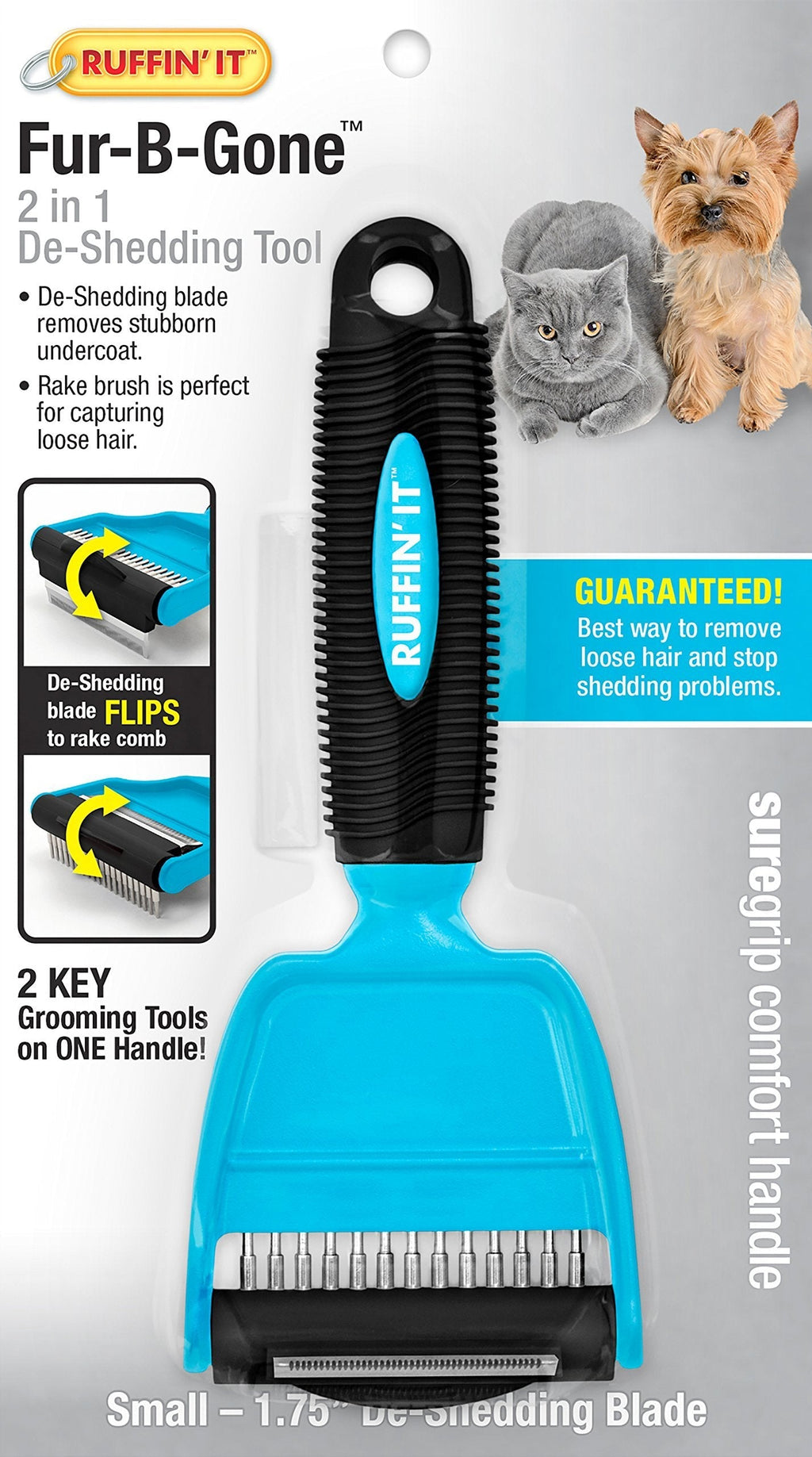 [Australia] - Westminster Pet Products 19800 Fur-B-Gone 2 in 1 De-Shedding Tool, Small 