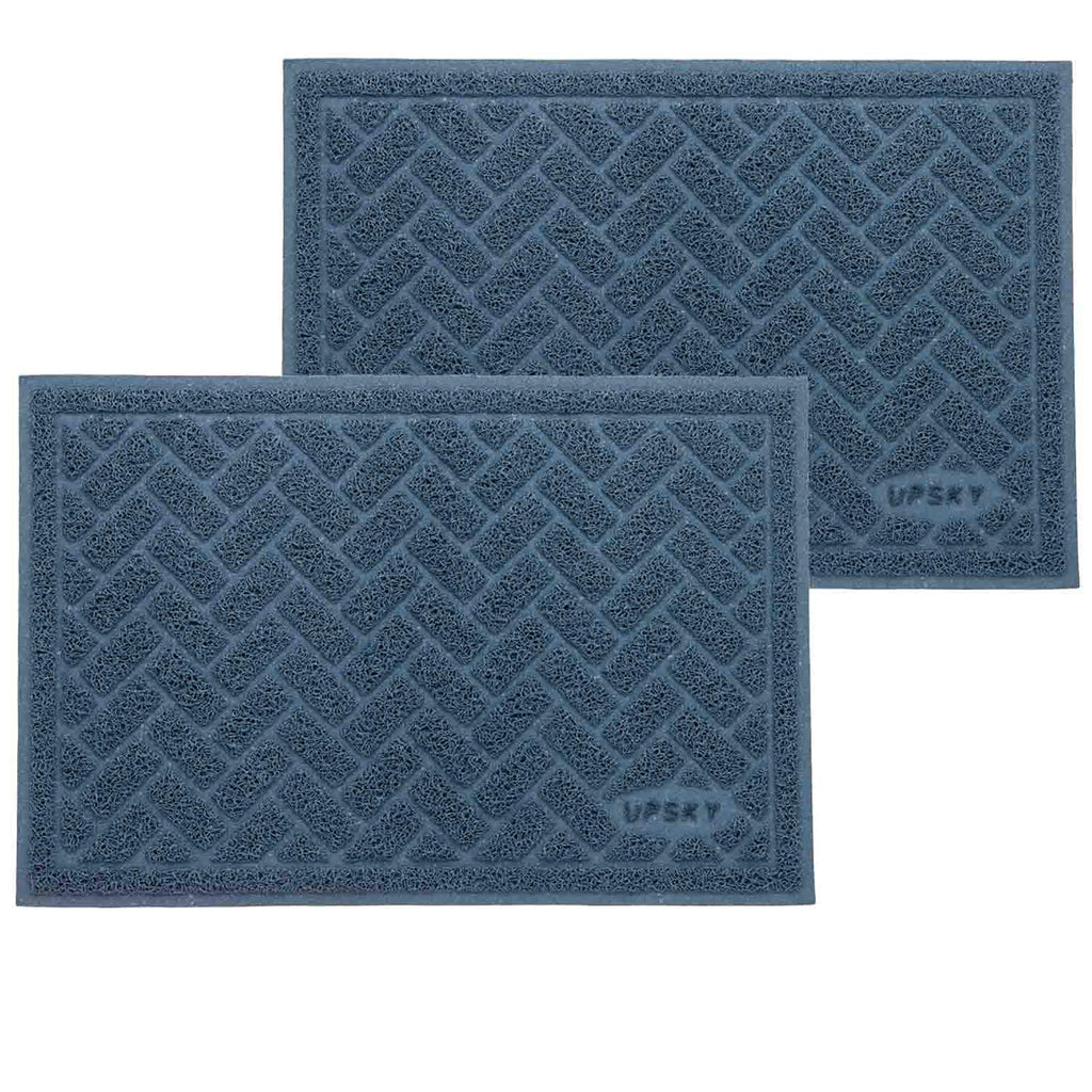 UPSKY Cat Litter Mats 2 Pieces Cat Litter pad, Premium Traps Litter from Box and Paws, Scatter Control for Litter Box, Soft on Sensitive Kitty Paws, Easy to Clean. (24’’ x 16’’) blue - PawsPlanet Australia