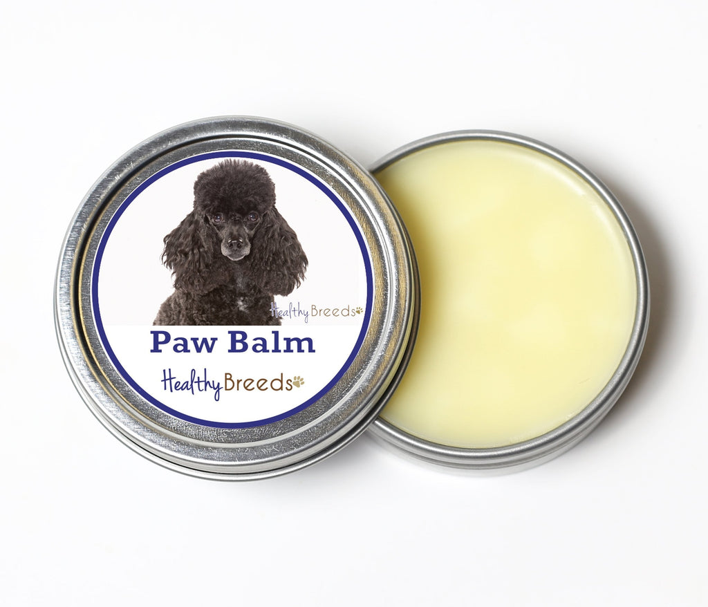 Healthy Breeds Organic Dog Paw Pads Balm for Poodle, Black - OVER 200 BREEDS - All Natural & Organic Oils Heal Dry Cracked & Chapped Skin - Unscented Formula - 2 oz Tin - PawsPlanet Australia