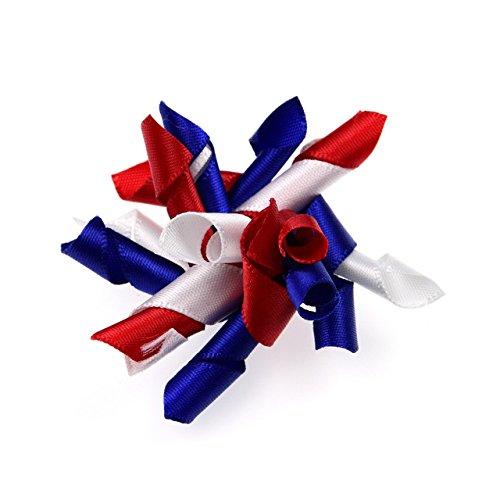 Masue Pets 10pcs/Pack US Independence Day Dog Hair Bows Curves Rubber Bands The Forth of July Pet Grooming Products Accessories blue white - PawsPlanet Australia