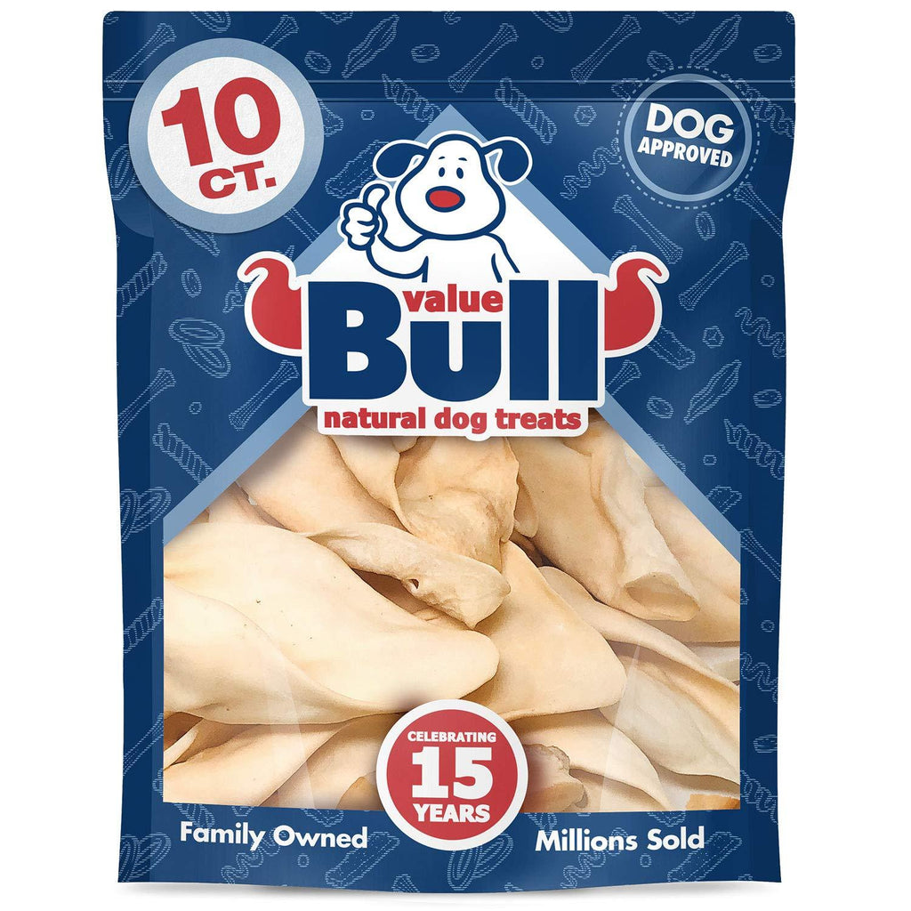[Australia] - ValueBull Premium Cow Ears, Large, 10 Count - All Natural Dog Treats, 100% Angus Beef, Single Ingredient Rawhide Alternative, Fully Digestible, Cleans Teeth & Gums 