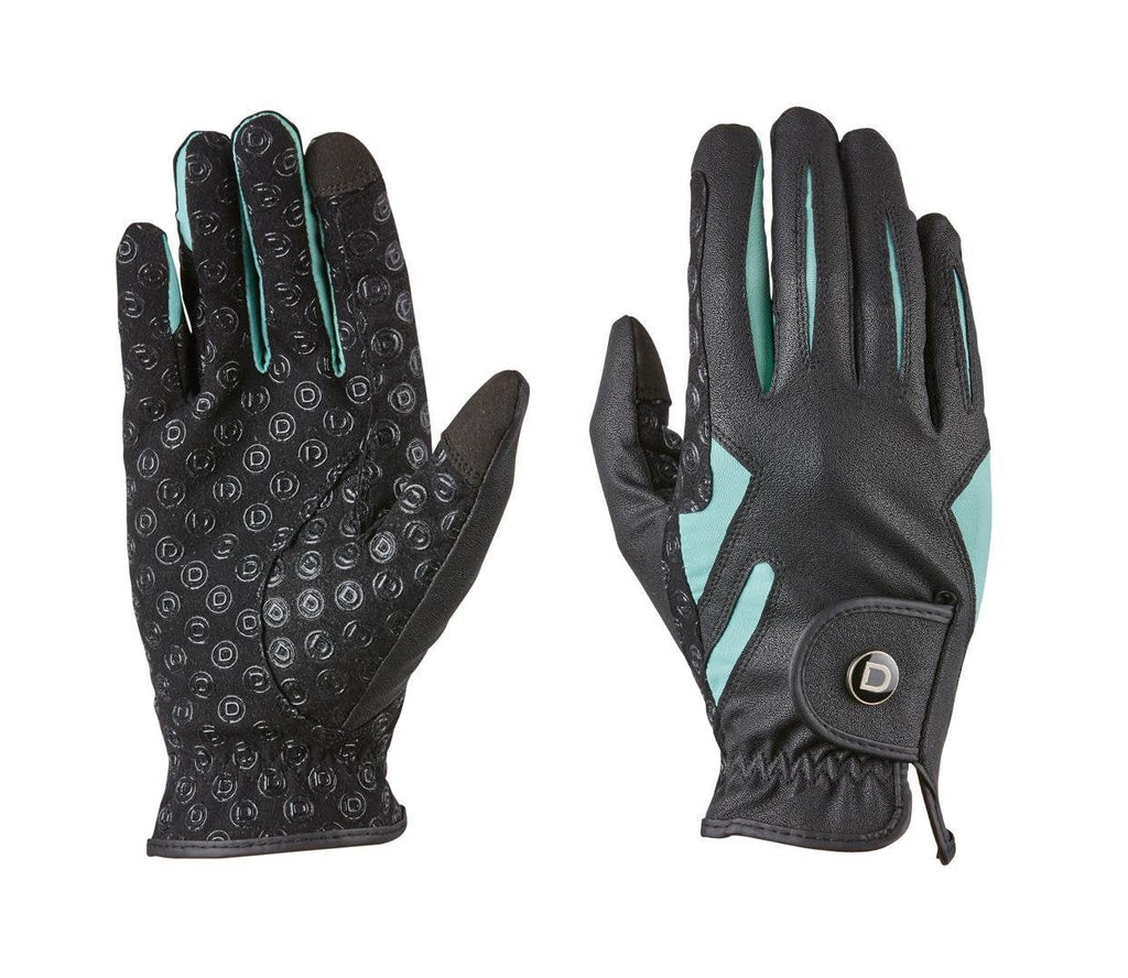 Dublin Cool-It Gel Riding Goves - Black/Teal Small - PawsPlanet Australia