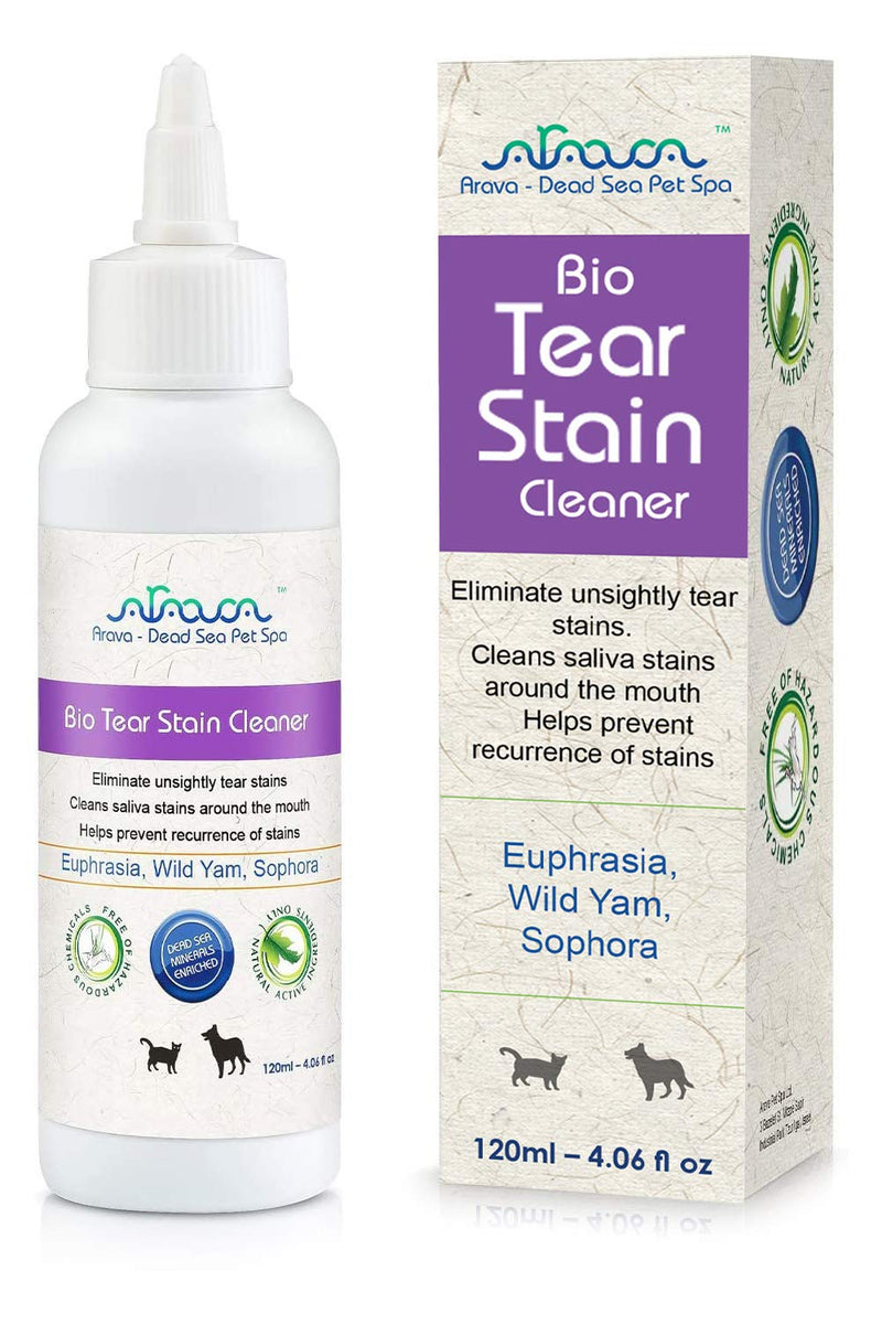 Arava - Tear Stain Remover - Eye Stain Cleaner for Dogs & Cats - Natural Ingredients & 26 Dead Sea Minerals - Safe & Effective for Pets - Removes Tear & Saliva Stains & Prevents New Ones - PawsPlanet Australia