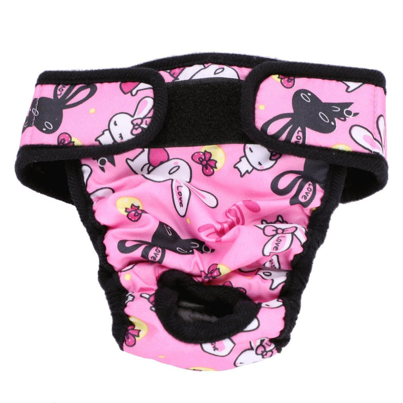 [Australia] - IBLUELOVER Reusable Female Dog Diapers Durable Dog Wraps Shorts Pets Doggie Diapers Sanitary Pantie Washable Cover Up Panties Size S-2XL M(Waist 15"-18") Pink 