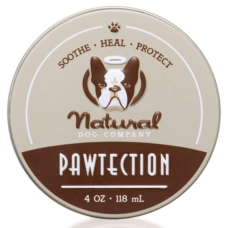 Natural Dog Company PawTection Dog Paw Balm Tin, Protects Paws from Hot Surfaces, Sand, Salt, & Snow, Organic, All Natural Ingredients 4 Ounce (Pack of 1) - PawsPlanet Australia