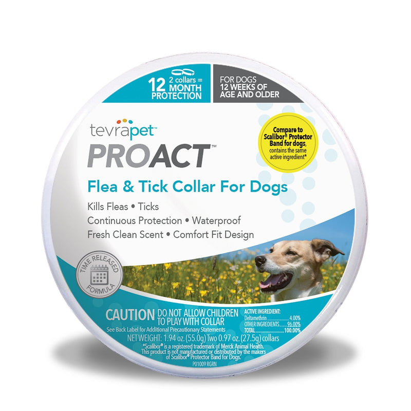 TevraPet ProAct Flea and Tick Collar for Dogs, 12 Months of Flea and Tick Prevention for Dogs - PawsPlanet Australia