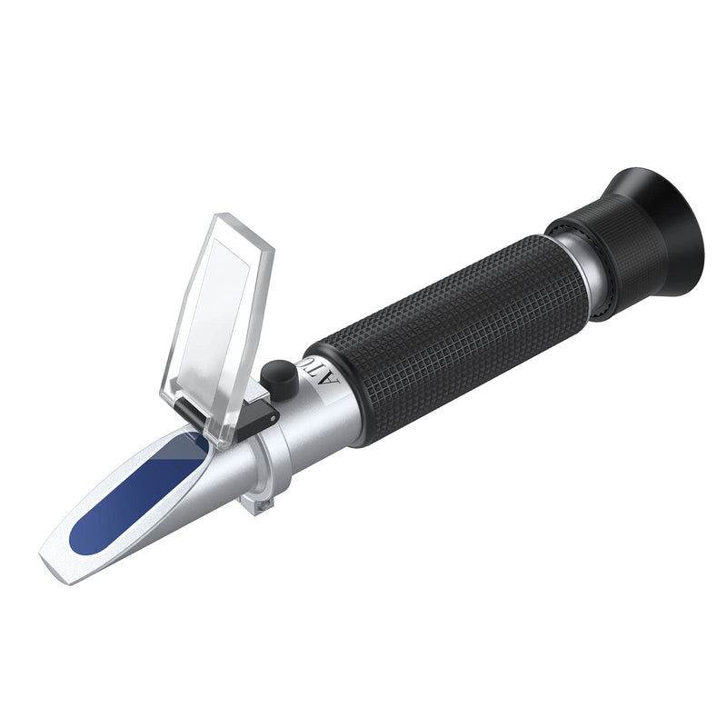 AUTOUTLET Refractometer Saltwater Aquarium for Seawater,Pool,Tank,Testing,Marine Fishkeeping, 0-100PPT & 1.000-1.070 Salinity Tester with ATC Function Hydrometer Specific Gravity Salinity Meter Kit Silvery - PawsPlanet Australia