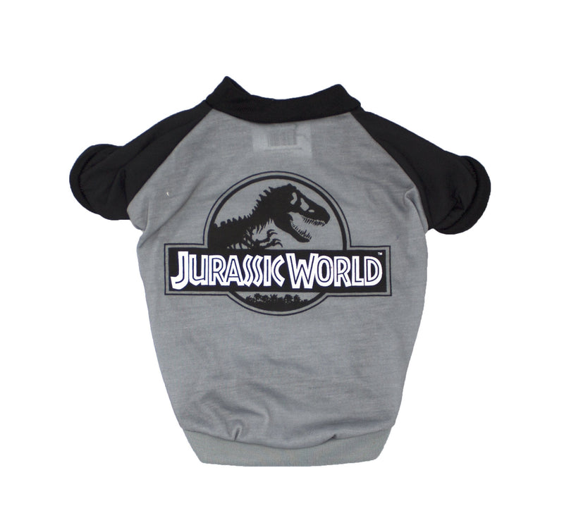 [Australia] - Jurassic World Logo Tee for Dogs | Dinosaur Dog T-Shirt in All Sizes and Colors Gray/Black Large 