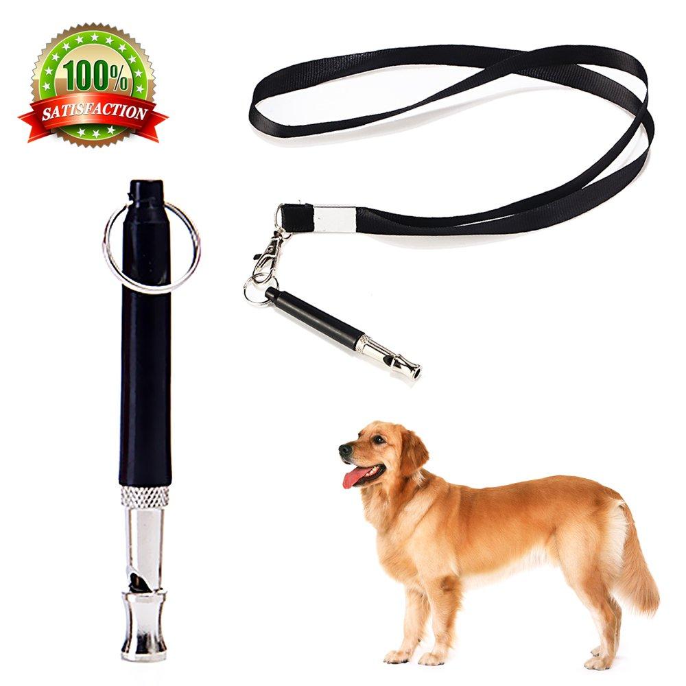 [Australia] - Dog Whistle, PowPetie Dog Whistle for Training Dog and Barking Control Ultrasonic Sound Repellent Repeller - Pet Stainless Steel Calling Whistle With Free Lanyard Strap 