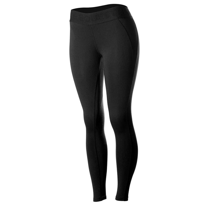 HORZE Elsa Women's Silicone Knee Patch Tights, Tummy Control Compression Leggings for Horse Riding & Performance Sports | Black 30 - PawsPlanet Australia