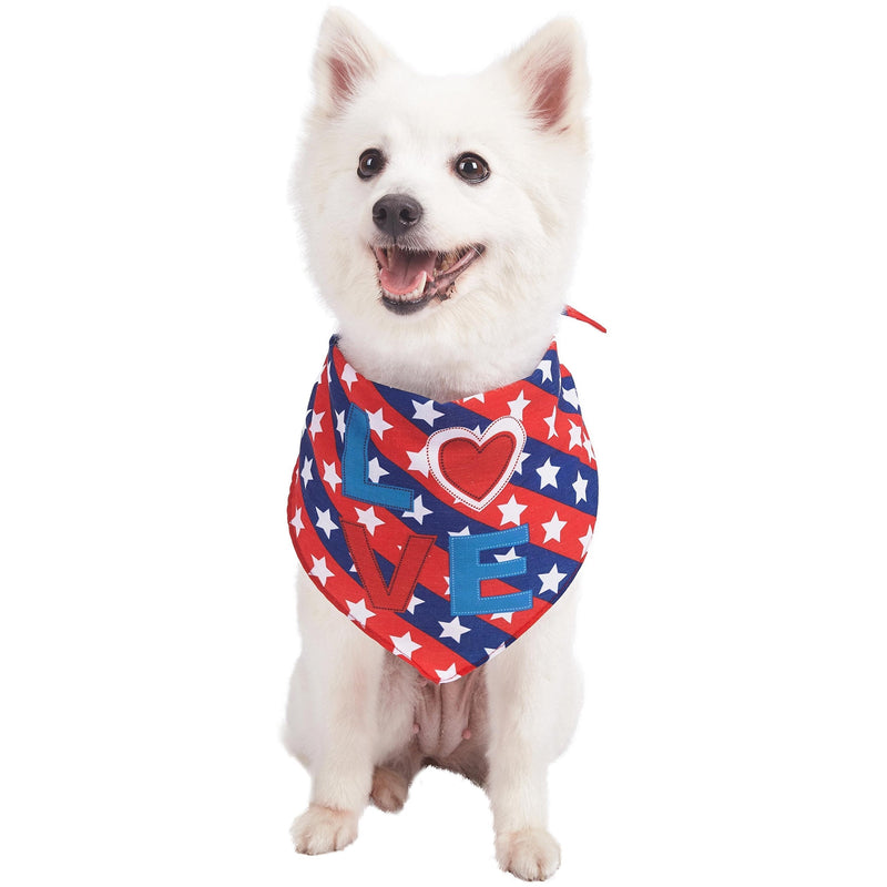 [Australia] - Blueberry Pet 9 Patterns Patriotic Spirits Flags Collection - American Flag, UK, France Bowtie Collars/Bandanas Bandana - 31.5" x 20" x 20" Bandana - Perfection ‘Love’ 