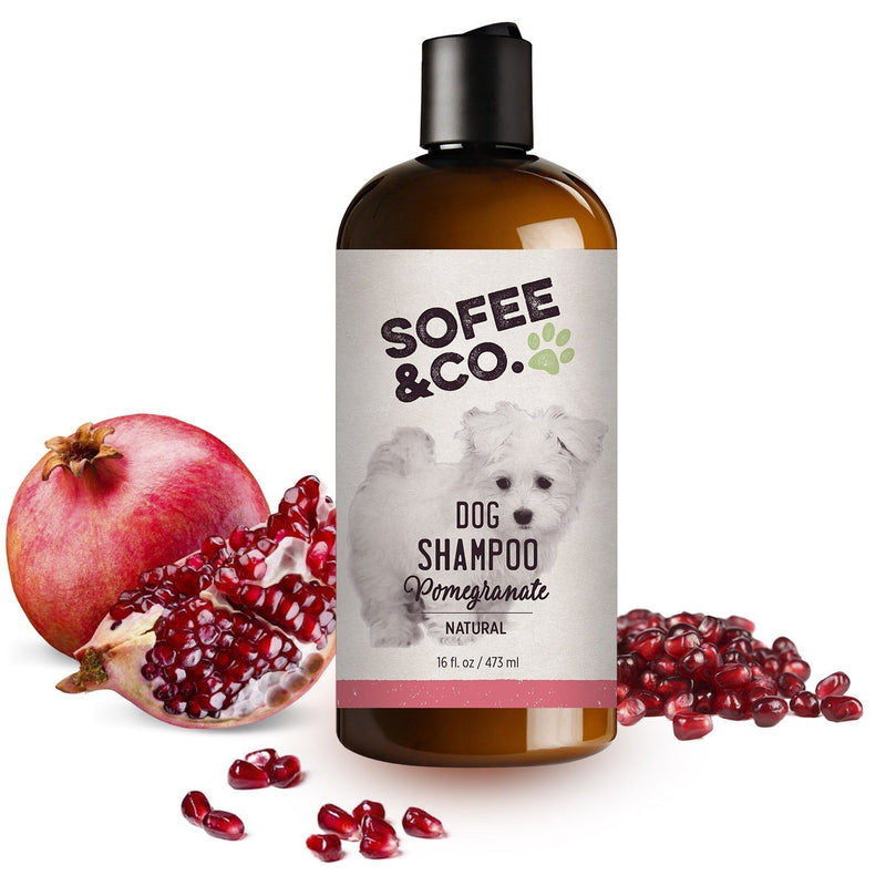 [Australia] - Sofee & Co. Natural Dog Puppy Shampoo - Clean Moisturize Deodorize Detangle Soothe Soften Normal Dry Itchy Flaky Allergy Sensitive Skin. Prevent Mattes. 16 oz Pomegranate 