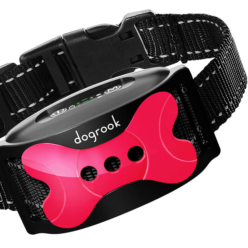 DogRook Rechargeable Dog Bark Collar - Humane, No Shock Barking Collar - w/2 Vibration & Beep - Small, Medium & Large Dogs Breeds Training - No Remote - 8-110 lbs - PawsPlanet Australia
