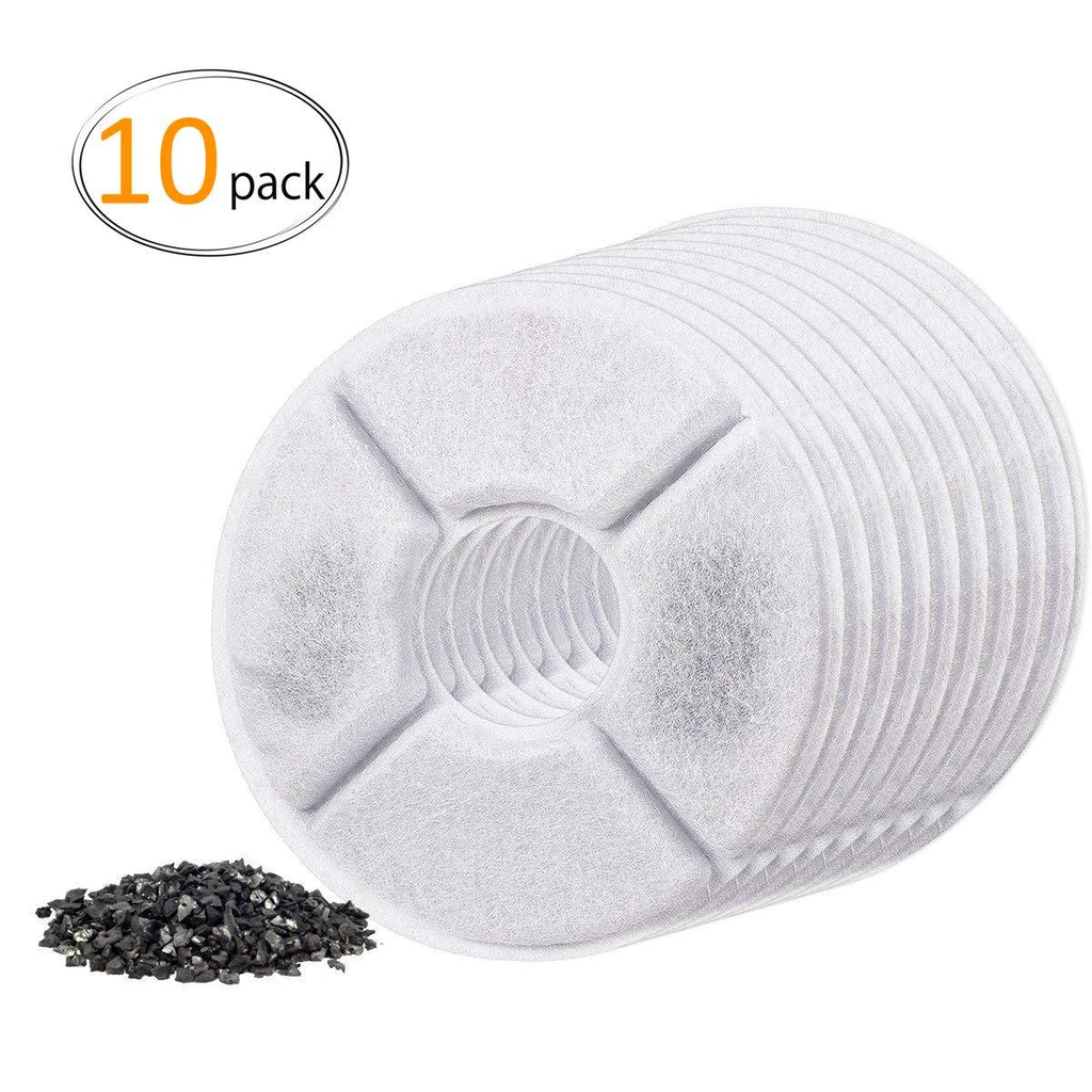 [Australia] - MEWTOGO 10 Pack Cat Fountain Filters- Pet Water Fountain Replacement Filters Filled with Activated Carbon for 1.6L Cat Automatic Water Dispenser 