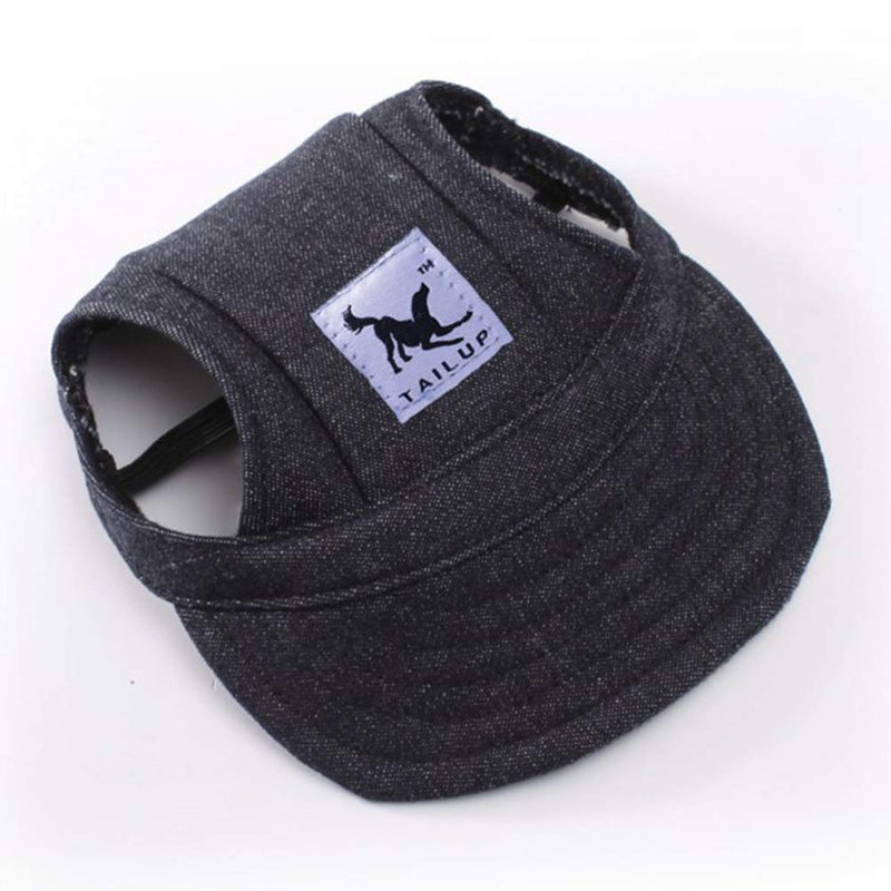 leconpet Baseball Caps Hats with Neck Strap Adjustable Comfortable Ear Holes for Small Medium and Large Dogs in Ourdoor Sun Protection S Black Jeans - PawsPlanet Australia