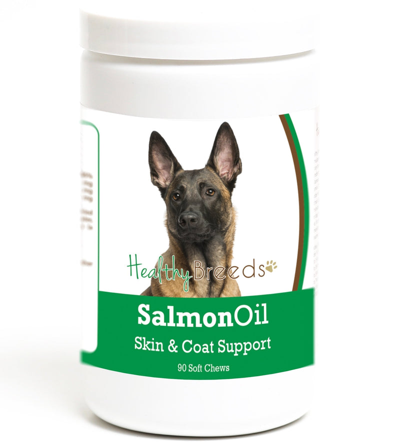 Healthy Breeds Dog Salmon Oil Soft Chews for Belgian Malinois - OVER 200 BREEDS - Omega 3 & 6 EPA DHA Fatty Acid Support - Easier Than Capsules & Pumps - 90 Chews - PawsPlanet Australia