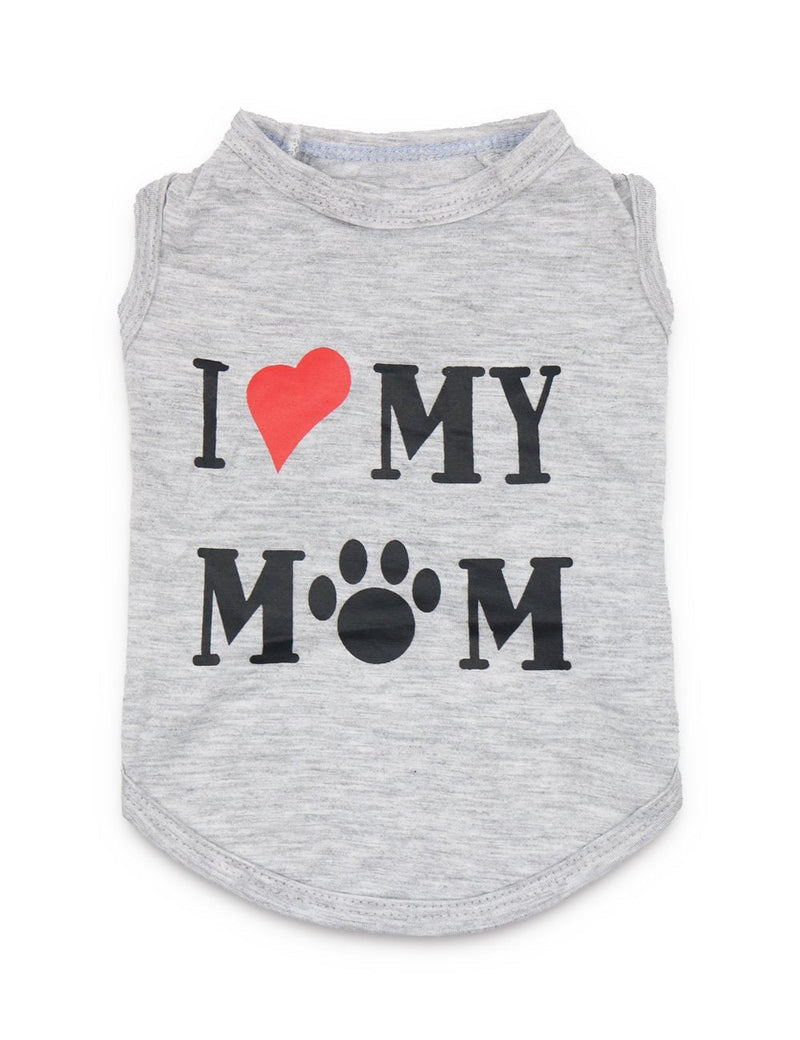 [Australia] - DroolingDog Dog Clothes Small Dog Shirts Puppy T Shirt for Small Dogs X-Large (13.2lb-16.1lb) I ❤ My Mom 