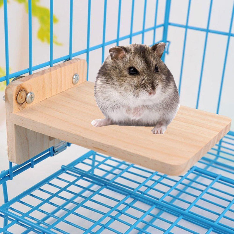 [Australia] - Hypeety Pet Wooden Small Animals Platform Bird Perch Playground Mouse, Totoro, Dwarf Hamster, Chinchilla, Gerbil, Paw Grinding Cage Accessories 
