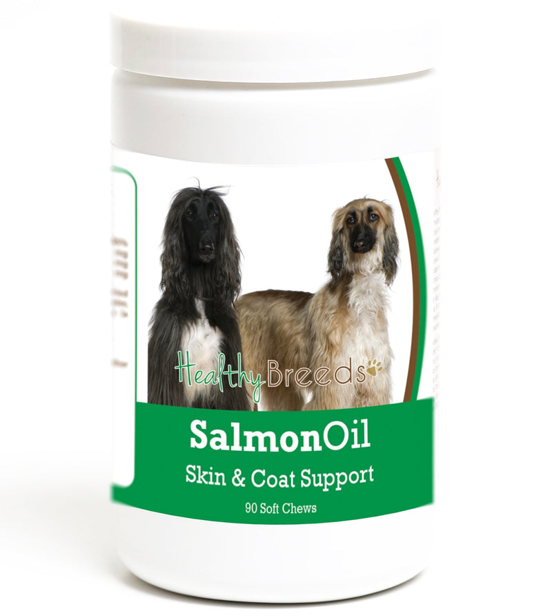 Healthy Breeds Dog Salmon Oil Soft Chews for Afghan Hound - OVER 200 BREEDS - Omega 3 & 6 EPA DHA Fatty Acid Support - Easier Than Capsules & Pumps - 90 Chews - PawsPlanet Australia