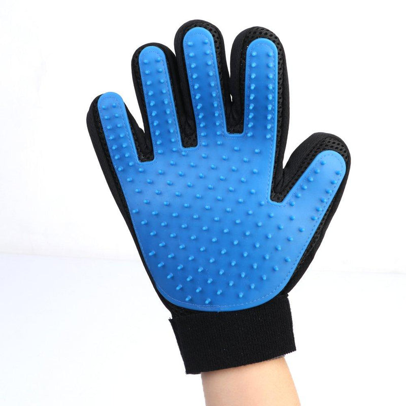 [Australia] - YUANNUO Pet Grooming Glove Pet Hair Remover Mitt Gentle Deshedding Brush Glove for Dogs,Cats,Horses,Livestock or Small Pets with Long & Short Fur Blue Right Hand 