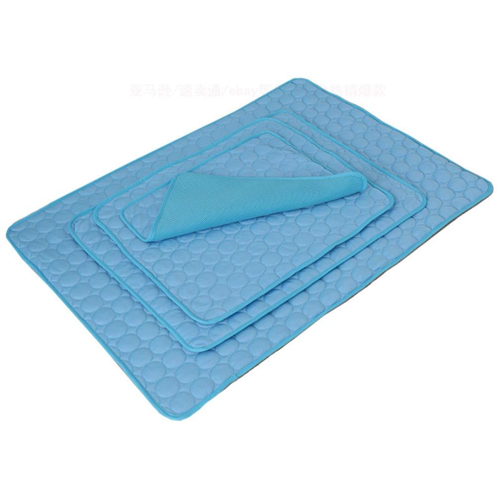 Nesutoraito Washable Summer Cooling Mat for Dogs Cats Kennel Mat Breathable Pet Crate Pad Cusion Sleep Mat for Carrier Bag Dog Self Cooling Mat Medium Blue - PawsPlanet Australia
