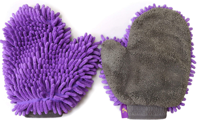 [Australia] - Hertzko 2 Pack Pet Drying Towel Mitt Ultra Absorbent - Great for Drying Dog or Cat Fur After Bath 