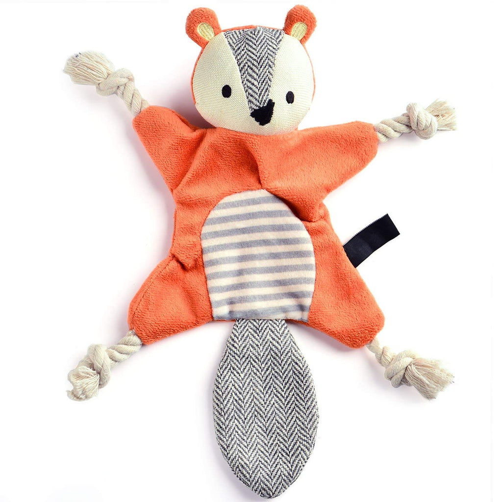 [Australia] - Vitscan Stuffless Dog Toys for Puppy, Crinkle Squeaky Dog Chew Toys Squirrel Plush Dog Toy with Rope Knots for Small Dogs (Squirrel) 