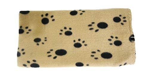 [Australia] - Venneti Pet Blanket Large For Dog Cat Animal 39 x 27 Inches Fleece Black Paw Print All Year Round Puppy Kitten Bed Warm Sleep Mat Fabric 1 Pack 