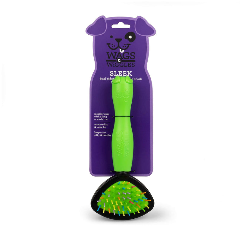 [Australia] - Wags & Wiggles Dog Grooming Tools | Dog Brushes for All Dogs Detangle and Reduce Matted Hair, Reduce Shedding, and Smooth Coats | Dog Clippers For All Dogs | Great for Dogs with Long or Short Hair Small Bristle and Pin Brush - Long Hair 