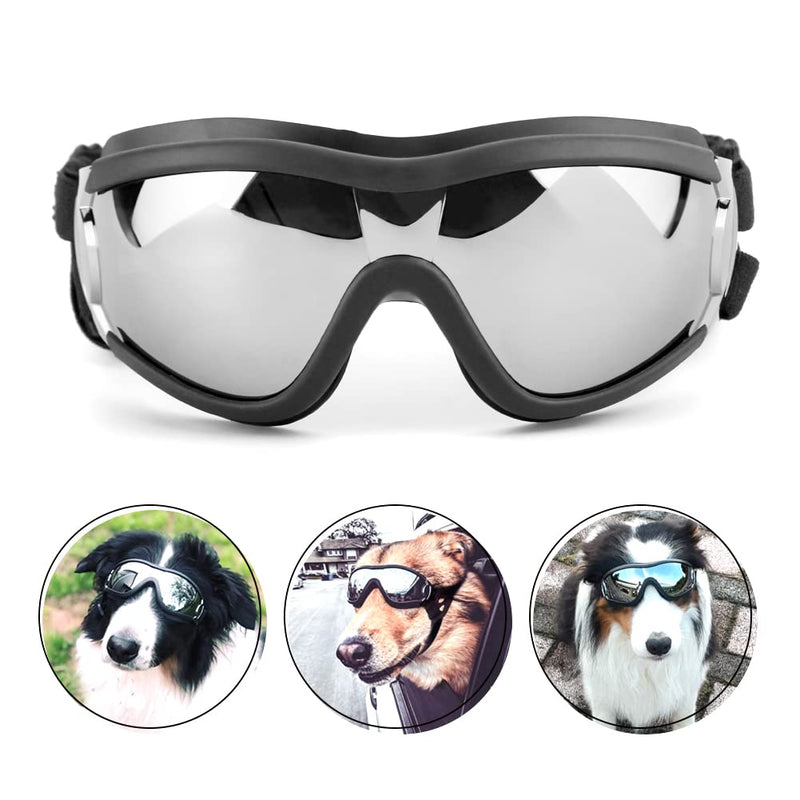 PETLESO Dog Goggles - Large Dog Eye Protection Goggles Windproof Sunglasses for Medium Large Dog Black - PawsPlanet Australia