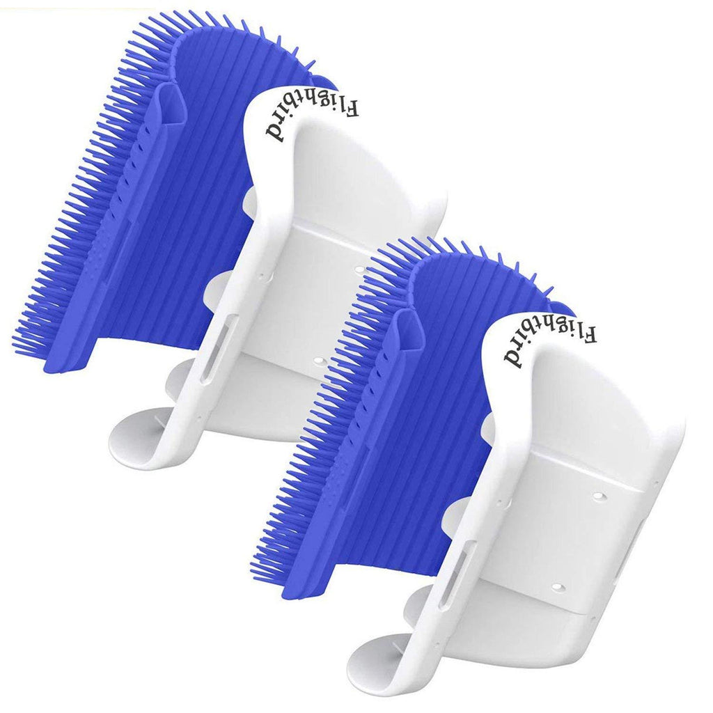 [Australia] - WWVVPET 3.0 Softer Cat Self Groomer with Catnip, Dog Cat Corner Groomer,Wall Corner Scratcher Comb,Grooming Massage Brush, Perfect Scratch Massager Tool for Long & Short Fur Kitten/Puppy (2 Pack Blue) 3.0 Softer Blue (2 Pack) 