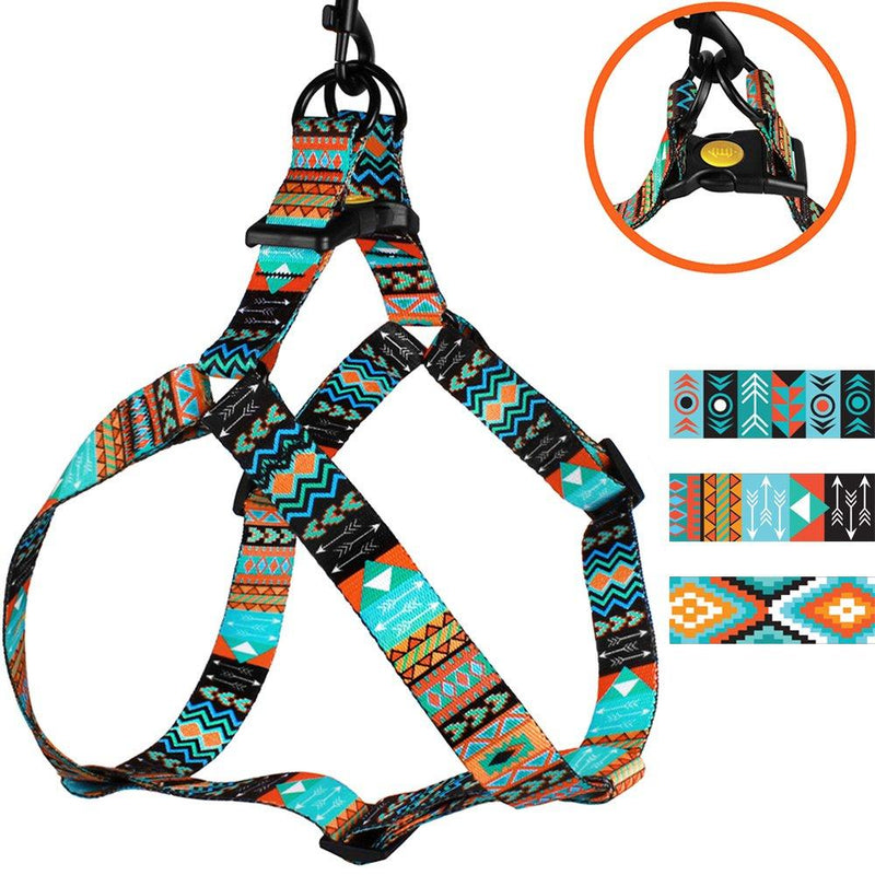 [Australia] - CollarDirect Adjustable Dog Harness Tribal Pattern Step-in Small Medium Large, Comfort Harness for Dogs Puppy Outdoor Walking Pattern 2 