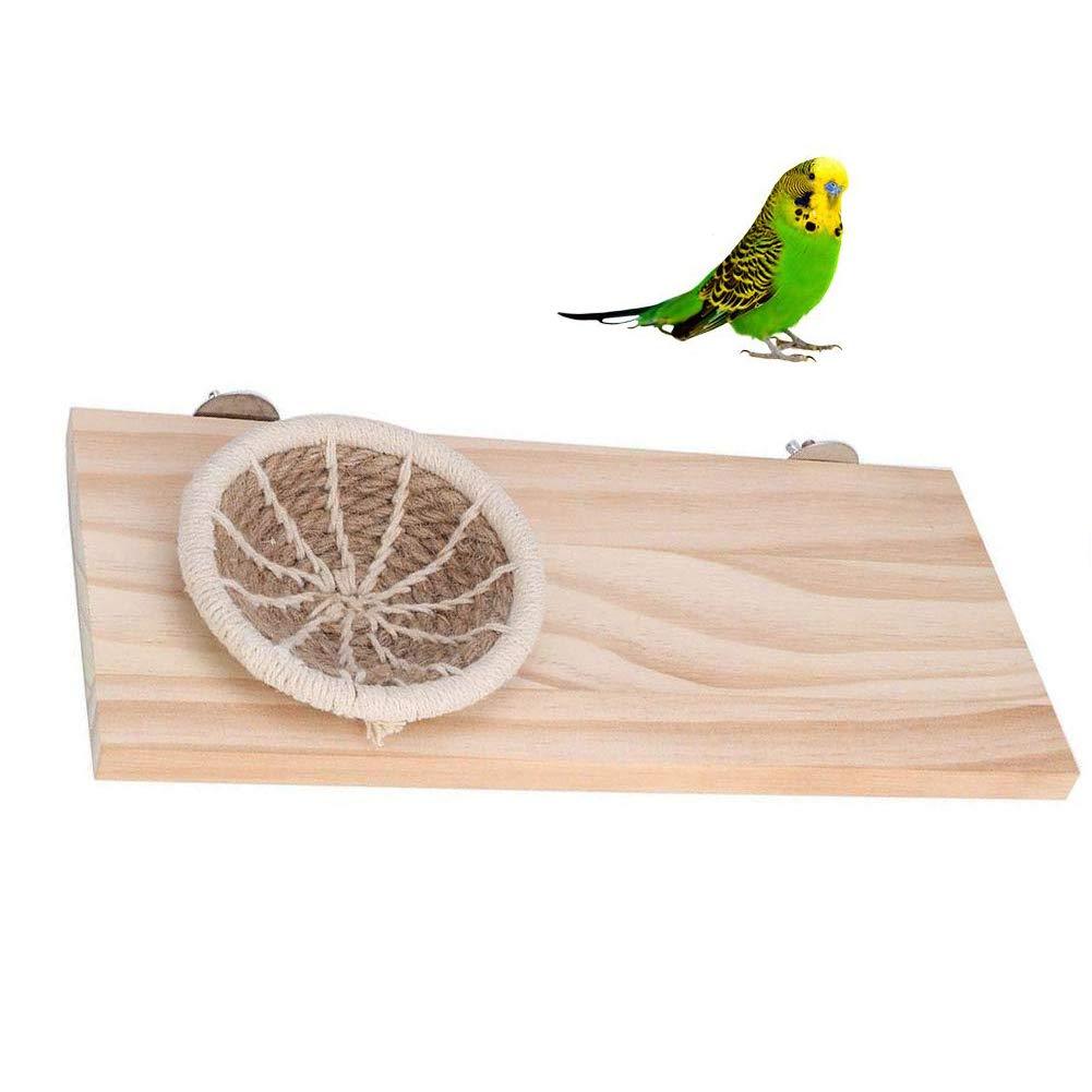 [Australia] - Canary Nest Pet Perch Cotton Rope Bird Breeding Wood Stand Platform for Small Animals Pigeon Parrot Parakeet Conure Budgie Gerbil Rat Mouse Chinchilla Hamster Cage Accessories Exercise Toy 