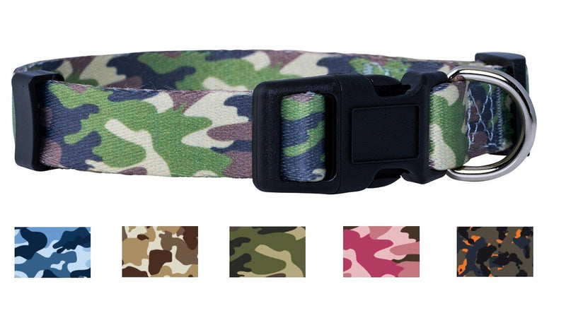 [Australia] - Native Pup Camo Dog Collar - Green, Blue, Pink, Orange, Desert Camouflage Dog Collars Large 