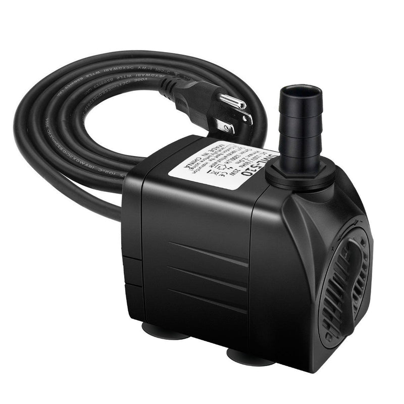 Jhua Fountain Pump 300GPH (1200L/H, 21W) Submersible Water Pump, Ultra Quiet Fountain Pumps Submersible Outdoor with 5.9ft Power Cord, 3 Nozzles for Aquarium, Fish Tank, Pond, Statuary, Hydroponics - PawsPlanet Australia