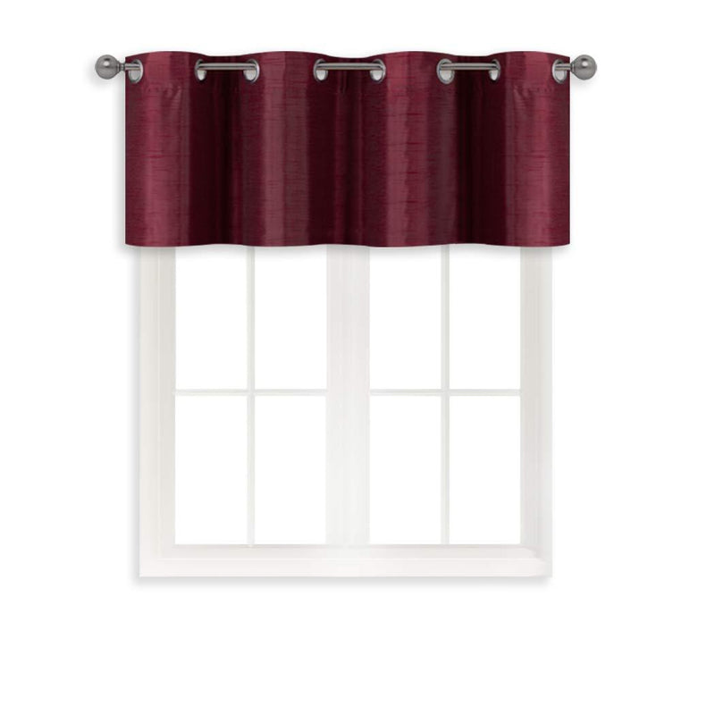 Home Queen Grommet Room Darkening Curtain Valance Window Treatment for Living Room, Bedroom Drape Valence, 52 X 18 Inch, Burgundy 52WX18L - PawsPlanet Australia