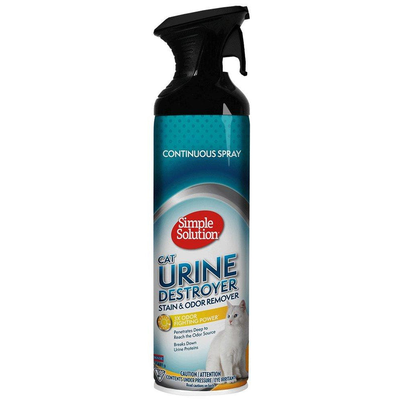 [Australia] - Simple Solution Cat Urine Destroyer | Continuous Spray Cat Stain and Odor Remover | Breaks Down Cat Urine to Neutralize Stain and Odor | Prevents Repeat Marking | 17 Ounces 