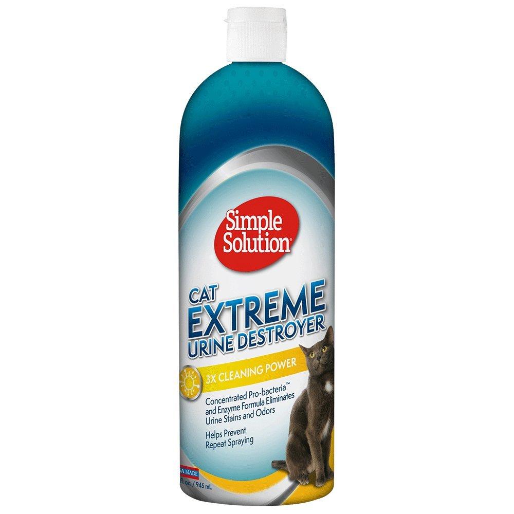 [Australia] - Simple Solution Cat Urine Destroyer | Cat Stain and Odor Remover | Breaks Down Cat Urine to Neutralize Stain and Odor | Prevents Repeat Marking | 32 Ounces 