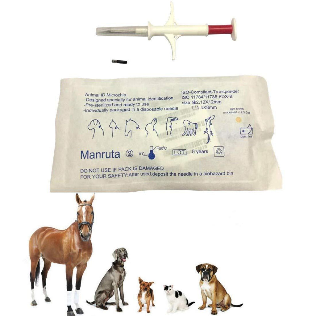 [Australia] - 10 Pack Pet ID Microchip Tags with Syringe ISO 11784/11785 and FDX-B Standard 134.2Khz for Animal Identification 2.12X12mm 