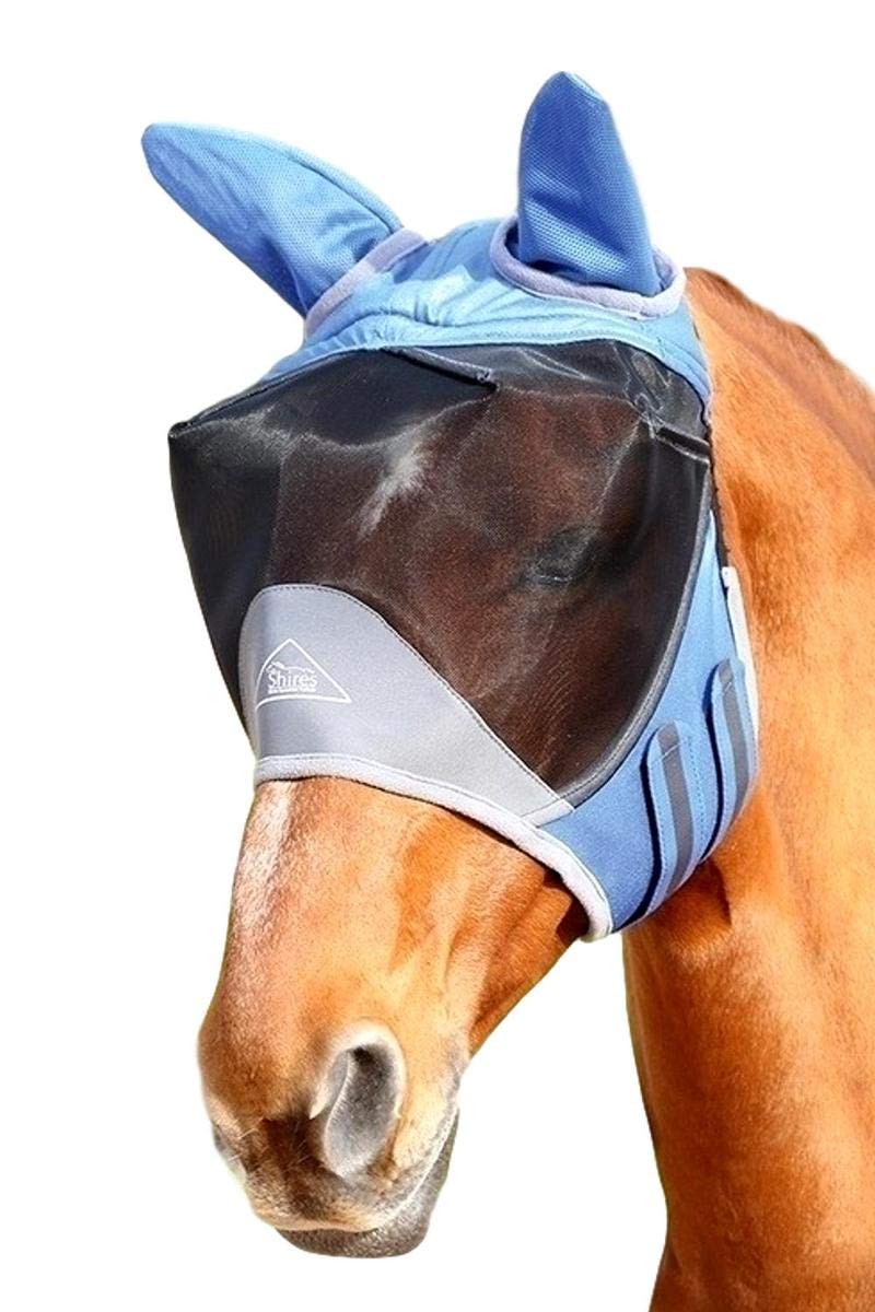 Shires Deluxe Fly Mask with Ears Royal Blue Cob - PawsPlanet Australia