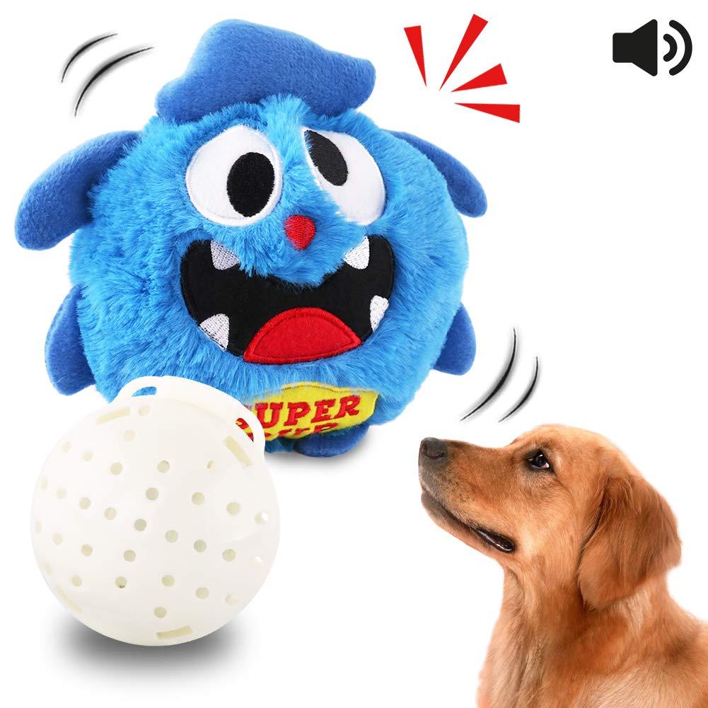 [Australia] - Petbobi Upgrade Dog Toys Interactive Monster Plush Giggle Ball Shake Squeak Crazy Bouncer Toys Exercise Electronic Toy for Puppy Motorized Entertainment for Pets 