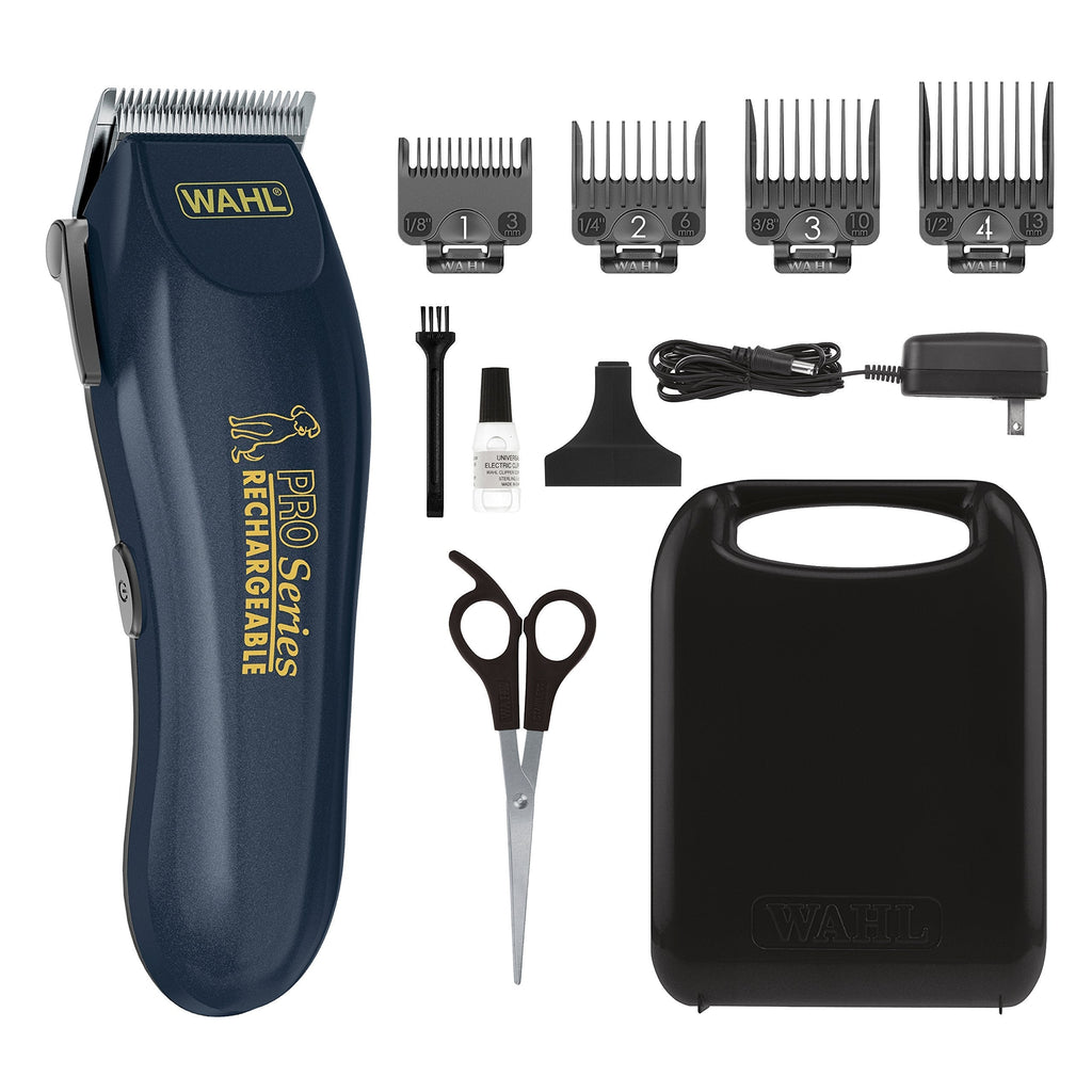 WAHL Lithium Ion Deluxe Pro Series Rechargeable Pet Clipper Grooming Kit with Low Noise & Heavy Duty Motor for Cordless Electric Trimming & Shaving Dogs – Model 9591-2100 - PawsPlanet Australia