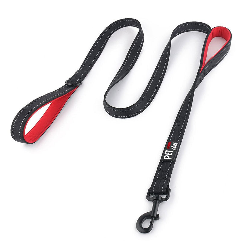 PLUTUS PET Dog Leash 6ft Long,Traffic Padded Two Handle,Heavy Duty,Reflective Double Handles Lead for Control Safety Training,Leashes for Large Dogs or Medium Dogs,Dual Handles Leads Black - PawsPlanet Australia
