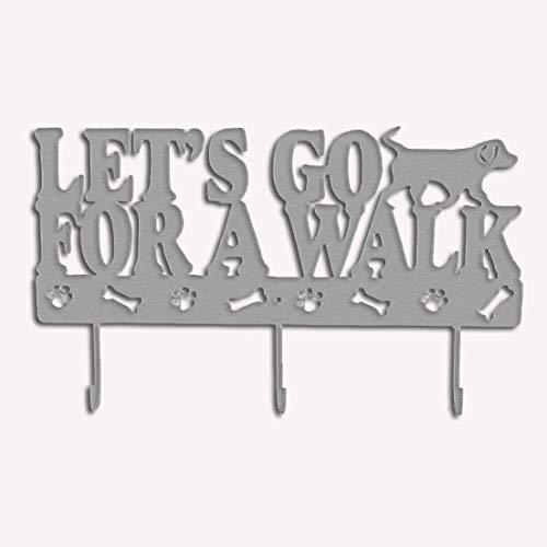 [Australia] - DEI Leash Holder Wall Rack, Let's Go a Walk (Silver) Silver 