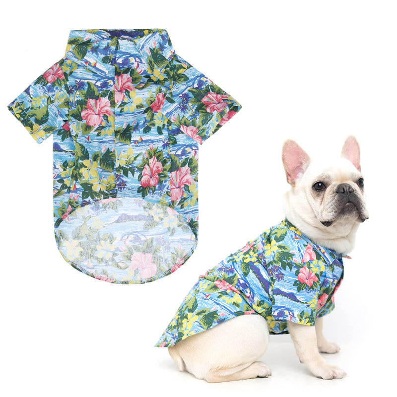 EXPAWLORER Hawaiian Dog Shirt - Summer Hawaii Style Breathable Floral Polo T-Shirts Cool Clothes for Small Medium Large Dogs Cats Pets - PawsPlanet Australia